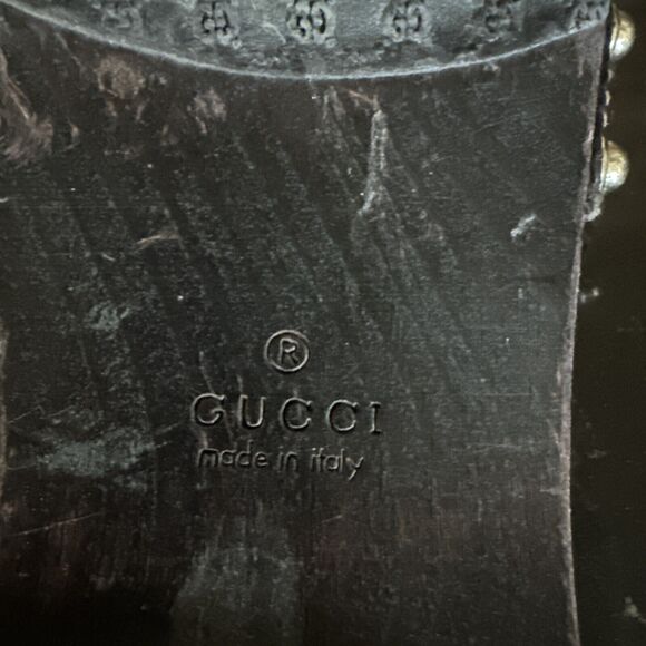 Monogram Natural Pigskin Web Horsebit Clog Slide Sandals 10 Beige Ebony Cocoa - Picture 9 of 12